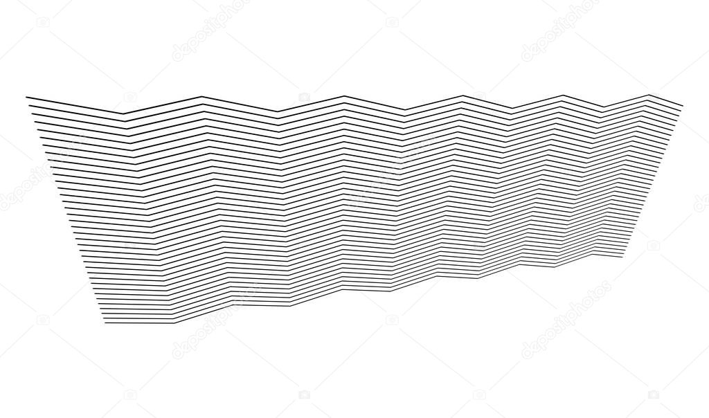Edgy zig-zag, criss-cross lines in 3D perspective