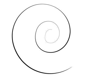 Freehand, el çizimi spiral, girdap, dönme elementi. Volt, sarmal, karalama çizimi - stok vektör çizimi, klip- sanat grafikleri