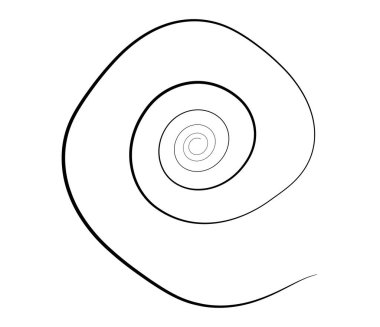 Freehand, el çizimi spiral, girdap, dönme elementi. Volt, sarmal, karalama çizimi - stok vektör çizimi, klip- sanat grafikleri