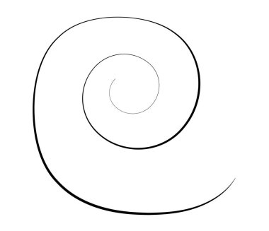 Freehand, el çizimi spiral, girdap, dönme elementi. Volt, sarmal, karalama çizimi - stok vektör çizimi, klip- sanat grafikleri