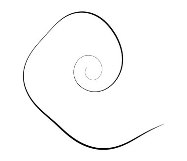 Freehand, el çizimi spiral, girdap, dönme elementi. Volt, sarmal, karalama çizimi - stok vektör çizimi, klip- sanat grafikleri