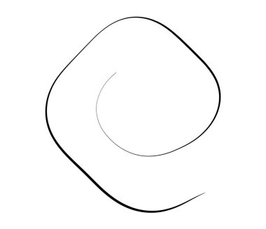 Freehand, el çizimi spiral, girdap, dönme elementi. Volt, sarmal, karalama çizimi - stok vektör çizimi, klip- sanat grafikleri