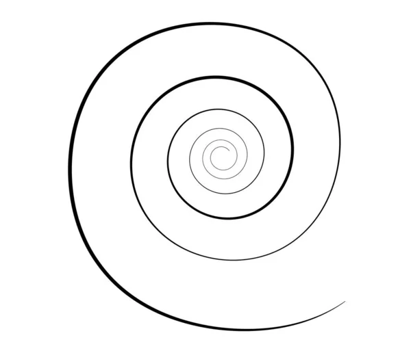 Freihand Handgezeichnete Spirale Wirbel Wirbelelement Volute Helix Schnörkelzeichnung Stockvektorillustration Clip — Stockvektor
