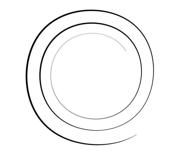 Freehand Çizimi Spiral Girdap Dönme Elementi Volt Sarmal Karalama Çizimi — Stok Vektör