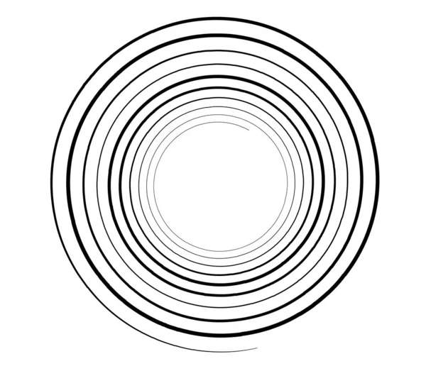 Freehand Çizimi Spiral Girdap Dönme Elementi Volt Sarmal Karalama Çizimi — Stok Vektör