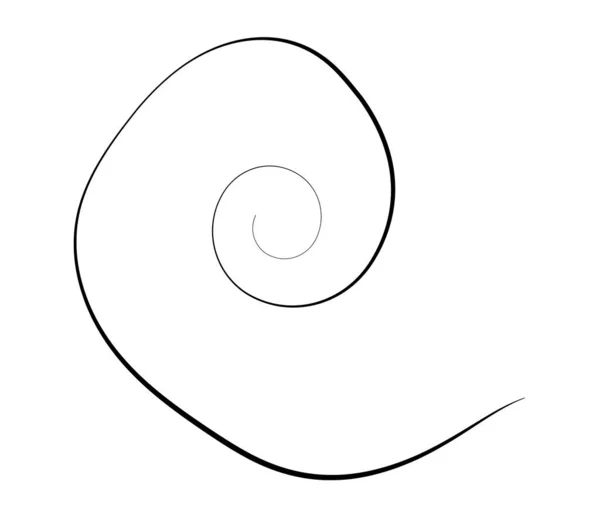 Mano Libera Spirale Disegnata Mano Vortice Elemento Vortice Disegno Voluto — Vettoriale Stock