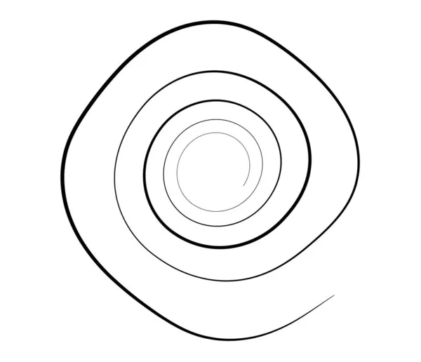 Vrijstaande Met Hand Getekende Spiraal Wervelend Draaiend Element Voluut Helix — Stockvector