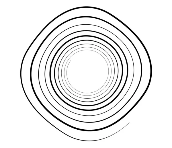 Freihand Handgezeichnete Spirale Wirbel Wirbelelement Volute Helix Schnörkelzeichnung Stockvektorillustration Clip — Stockvektor