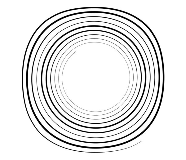 Freehand, hand drawn spiral, swirl, twirl element. Volute, helix, squiggle drawing - stock vector illustration, clip-art graphics