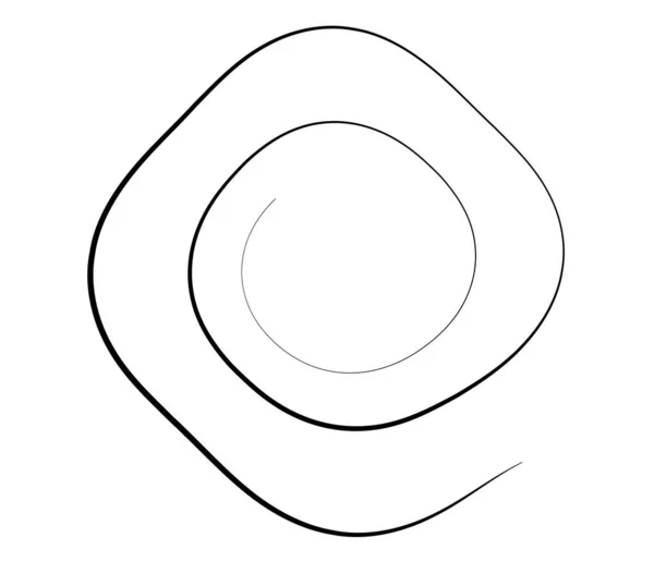 Vrijstaande Met Hand Getekende Spiraal Wervelend Draaiend Element Voluut Helix — Stockvector