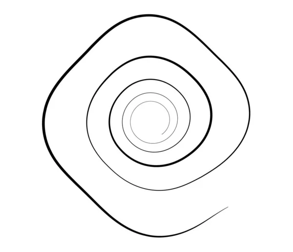 Vrijstaande Met Hand Getekende Spiraal Wervelend Draaiend Element Voluut Helix — Stockvector