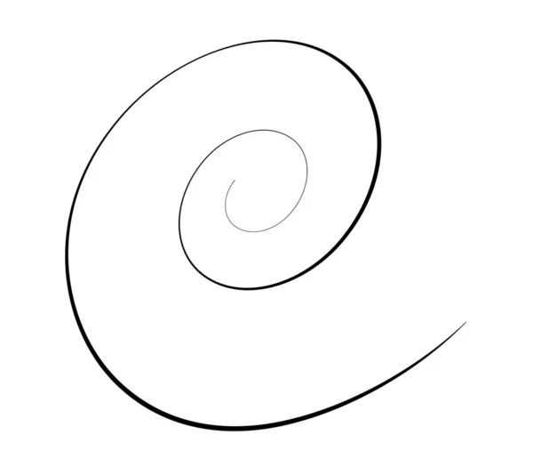 Ręczna Ręcznie Rysowana Spirala Wirujący Wirujący Element Volute Helix Squiggle — Wektor stockowy