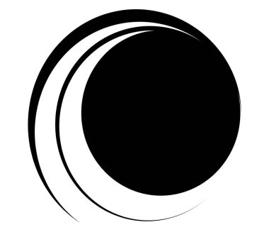 Siyah ve beyaz soyut çemberler. Dairesel spiral, girdap, girdap ve girdap tasarım elementleri