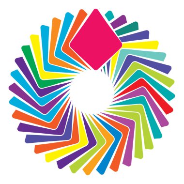 Renkli dairesel, radyal mandala, motif ikonu. Soyut geometrik çember - stok vektör illüstrasyonu, klip- sanat grafikleri