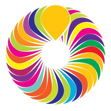 Renkli dairesel, radyal mandala, motif ikonu. Soyut geometrik çember - stok vektör illüstrasyonu, klip- sanat grafikleri