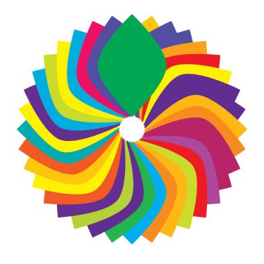 Renkli dairesel, radyal mandala, motif ikonu. Soyut geometrik çember - stok vektör illüstrasyonu, klip- sanat grafikleri