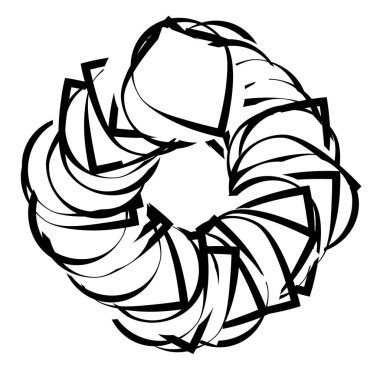 Soyut rastgele geometrik, radyal element, şekil - stok vektör illüstrasyonu, klip- sanat grafikleri