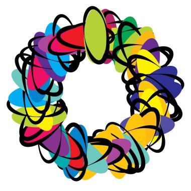 Soyut rastgele geometrik, radyal element, şekil - stok vektör illüstrasyonu, klip- sanat grafikleri