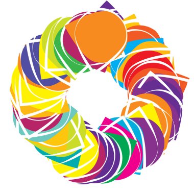 Soyut rastgele geometrik, radyal element, şekil - stok vektör illüstrasyonu, klip- sanat grafikleri