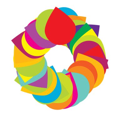 Soyut rastgele geometrik, radyal element, şekil - stok vektör illüstrasyonu, klip- sanat grafikleri