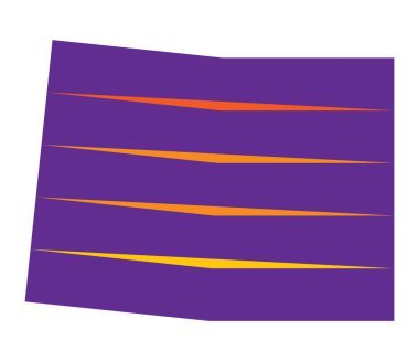 Soyut renkli, canlı, canlı açılı, geometrik tasarım elementi. Karışık, rastgele vektör şekilleri