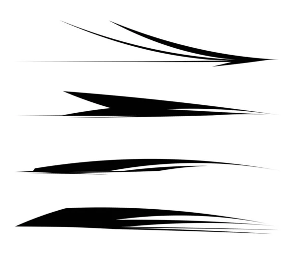 Wiggle Поворотні Крихкі Лінії Набір Розділювачів Смуг — стоковий вектор