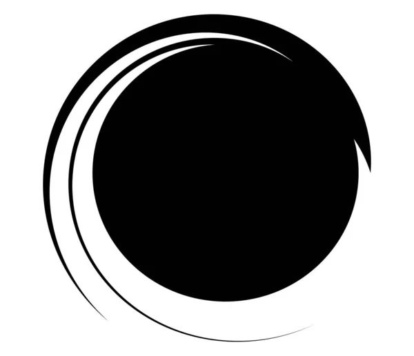 Círculos Abstractos Blanco Negro Elementos Circulares Diseño Espiral Remolino Giro — Vector de stock