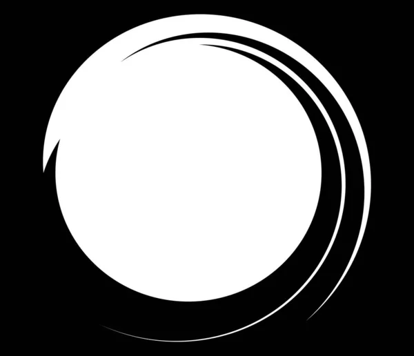 Black White Abstract Circles Circular Spiral Swirl Twirl Whirl Design — Stock Vector