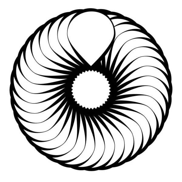 Circular Motivo Radial Ícone Mandala Ilustração Vetor Estoque Gráficos Clip —  Vetores de Stock