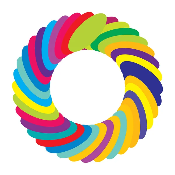 Colorido Circular Mandala Radial Ícone Motivo Círculo Geométrico Abstrato Ilustração —  Vetores de Stock