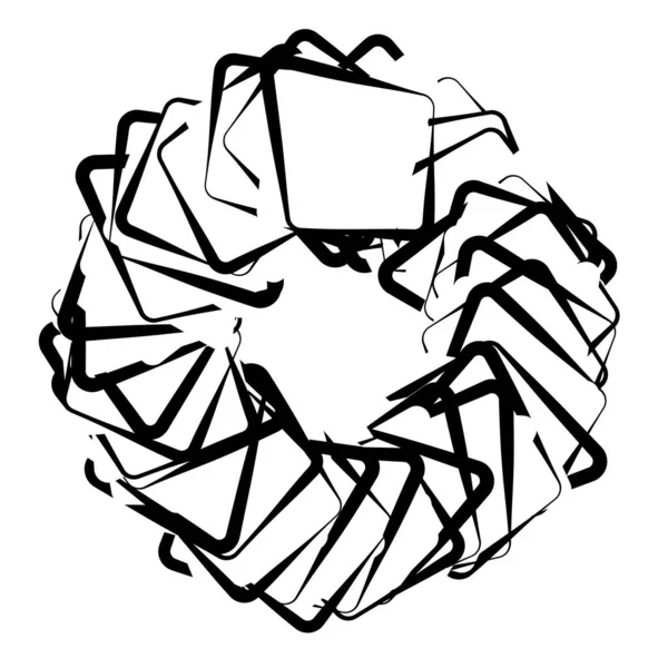 Abstrait Circulaire Géométrique Aléatoire Élément Radial Forme Illustration Vectorielle Stock — Image vectorielle