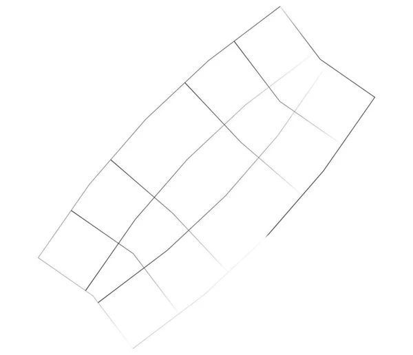 Zrcadlený Upravený Nepravidelný Rošt Síťovina Strouhání Mříž Geometrický Vektorový Prvek — Stockový vektor