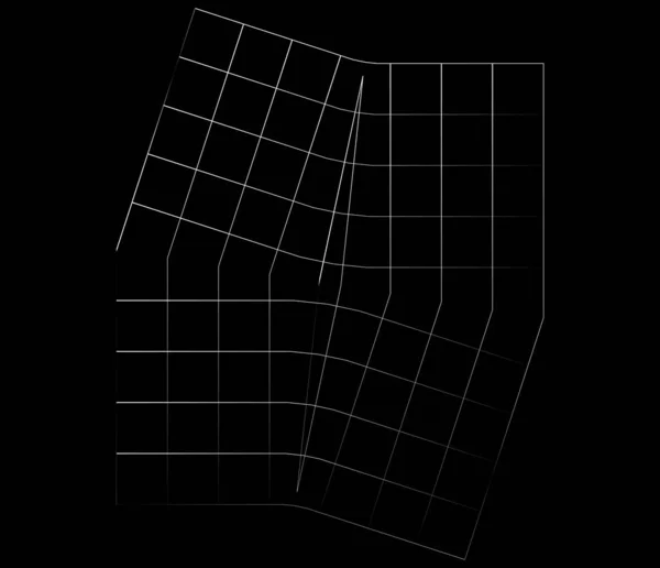 Espelhado Ajustado Grade Irregular Malha Grade Rede Elemento Vetor Geométrico — Vetor de Stock