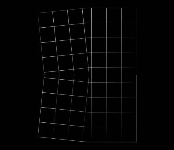 Speglat Justerat Oregelbundet Rutnät Nät Galler Och Gitter Geometriskt Vektorelement — Stock vektor