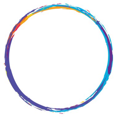 Boya fırçası, fırça darbesi, grunge doku dairesi. Çamurlu, lekeli sıvı, sıvı lekesi, sıçrama, sıçrama efekti - hisse senedi vektör çizimi, klip-sanat grafikleri