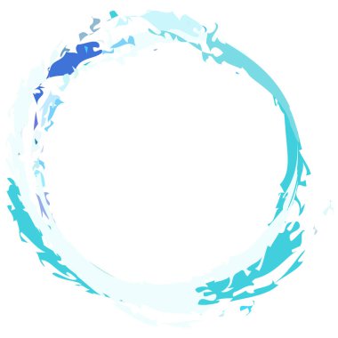 Boya fırçası, fırça darbesi, grunge doku dairesi. Çamurlu, lekeli sıvı, sıvı lekesi, sıçrama, sıçrama efekti - hisse senedi vektör çizimi, klip-sanat grafikleri