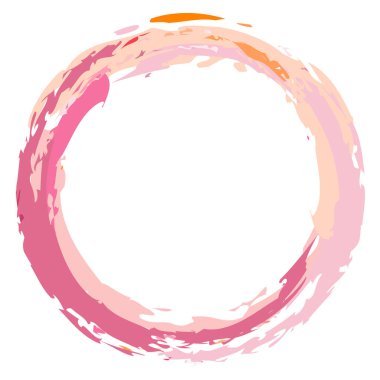 Boya fırçası, fırça darbesi, grunge doku dairesi. Çamurlu, lekeli sıvı, sıvı lekesi, sıçrama, sıçrama efekti - hisse senedi vektör çizimi, klip-sanat grafikleri