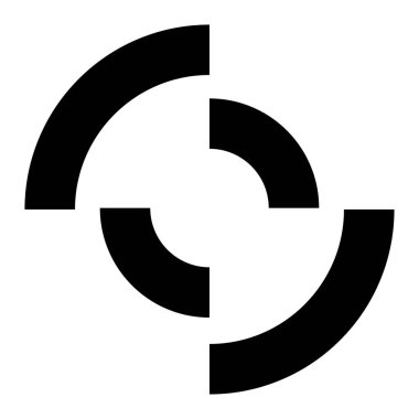 Crosshair, hedef işareti, soyut vektör reaksiyonu. Ara, ara, doğruluk simgesi. Bullseye, nokta konsepti