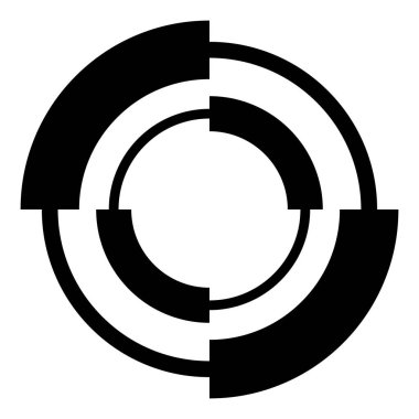 Crosshair, hedef işareti, soyut vektör reaksiyonu. Ara, ara, doğruluk simgesi. Bullseye, nokta konsepti