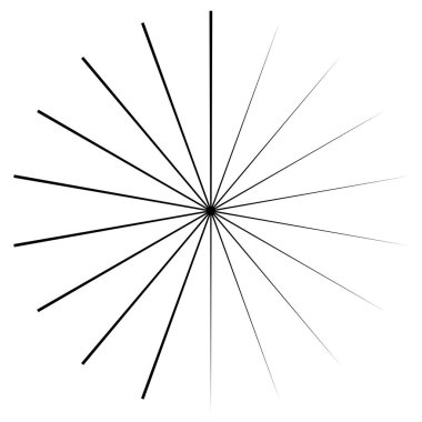 Radikal, yayılan ve yakınsayan çizgiler, çizgiler. Dairesel, döndürülmüş patlama, konuşulan çizgiler