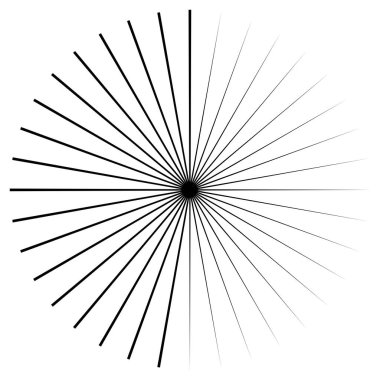 Radikal, yayılan ve yakınsayan çizgiler, çizgiler. Dairesel, döndürülmüş patlama, konuşulan çizgiler