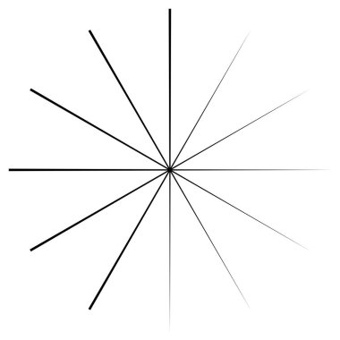 Radikal, yayılan ve yakınsayan çizgiler, çizgiler. Dairesel, döndürülmüş patlama, konuşulan çizgiler