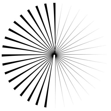 Radikal, yayılan ve yakınsayan çizgiler, çizgiler. Dairesel, döndürülmüş patlama, konuşulan çizgiler