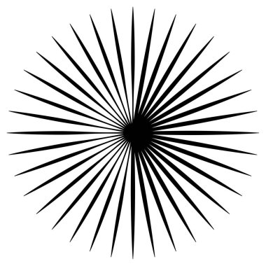 Radikal, yayılan ve yakınsayan çizgiler, çizgiler. Dairesel, döndürülmüş patlama, konuşulan çizgiler