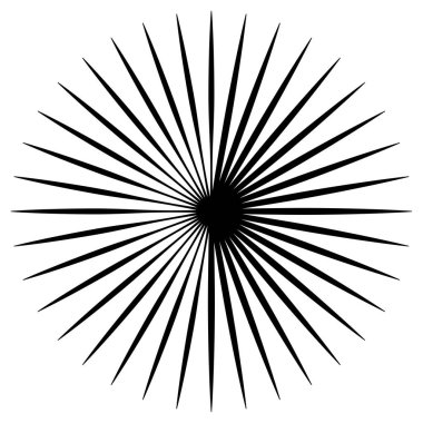 Radikal, yayılan ve yakınsayan çizgiler, çizgiler. Dairesel, döndürülmüş patlama, konuşulan çizgiler