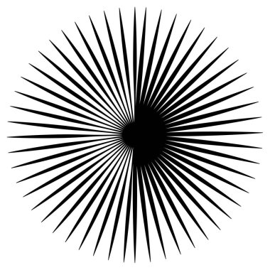 Radikal, yayılan ve yakınsayan çizgiler, çizgiler. Dairesel, döndürülmüş patlama, konuşulan çizgiler