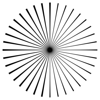 Radikal, yayılan ve yakınsayan çizgiler, çizgiler. Dairesel, döndürülmüş patlama, konuşulan çizgiler