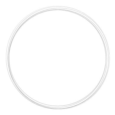 Elle çizilmiş rastgele daireler, serbest çizim efekti. Eşmerkezli daireler, halka şekli - stok vektör illüstrasyonu, klip- sanat grafikleri