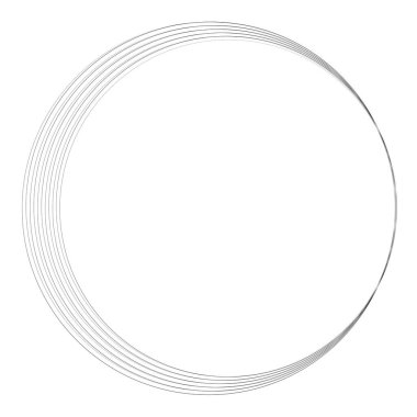 Elle çizilmiş rastgele daireler, serbest çizim efekti. Eşmerkezli daireler, halka şekli - stok vektör illüstrasyonu, klip- sanat grafikleri