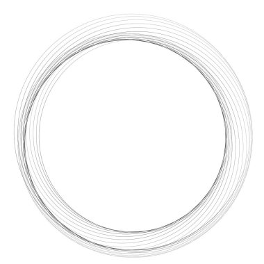 Elle çizilmiş rastgele daireler, serbest çizim efekti. Eşmerkezli daireler, halka şekli - stok vektör illüstrasyonu, klip- sanat grafikleri